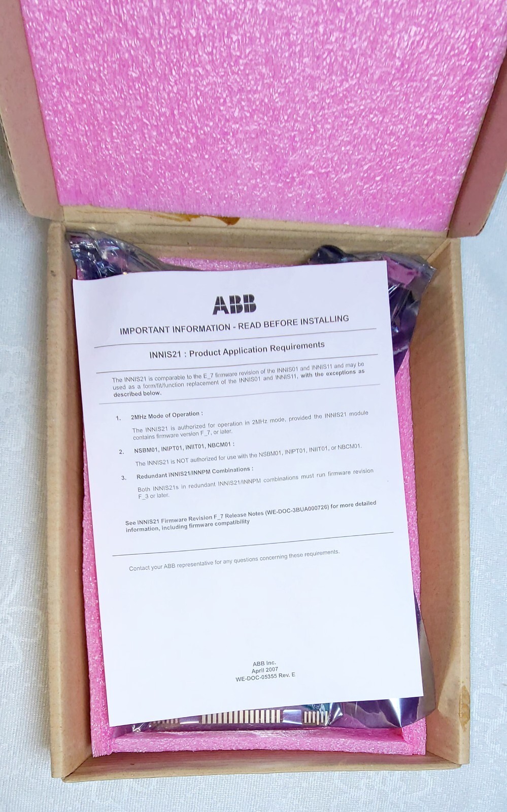 ABB BAILEY INNIS21 NETWORK INTERFACE MODULE INNIS-21 SPNIS21 6644762B1