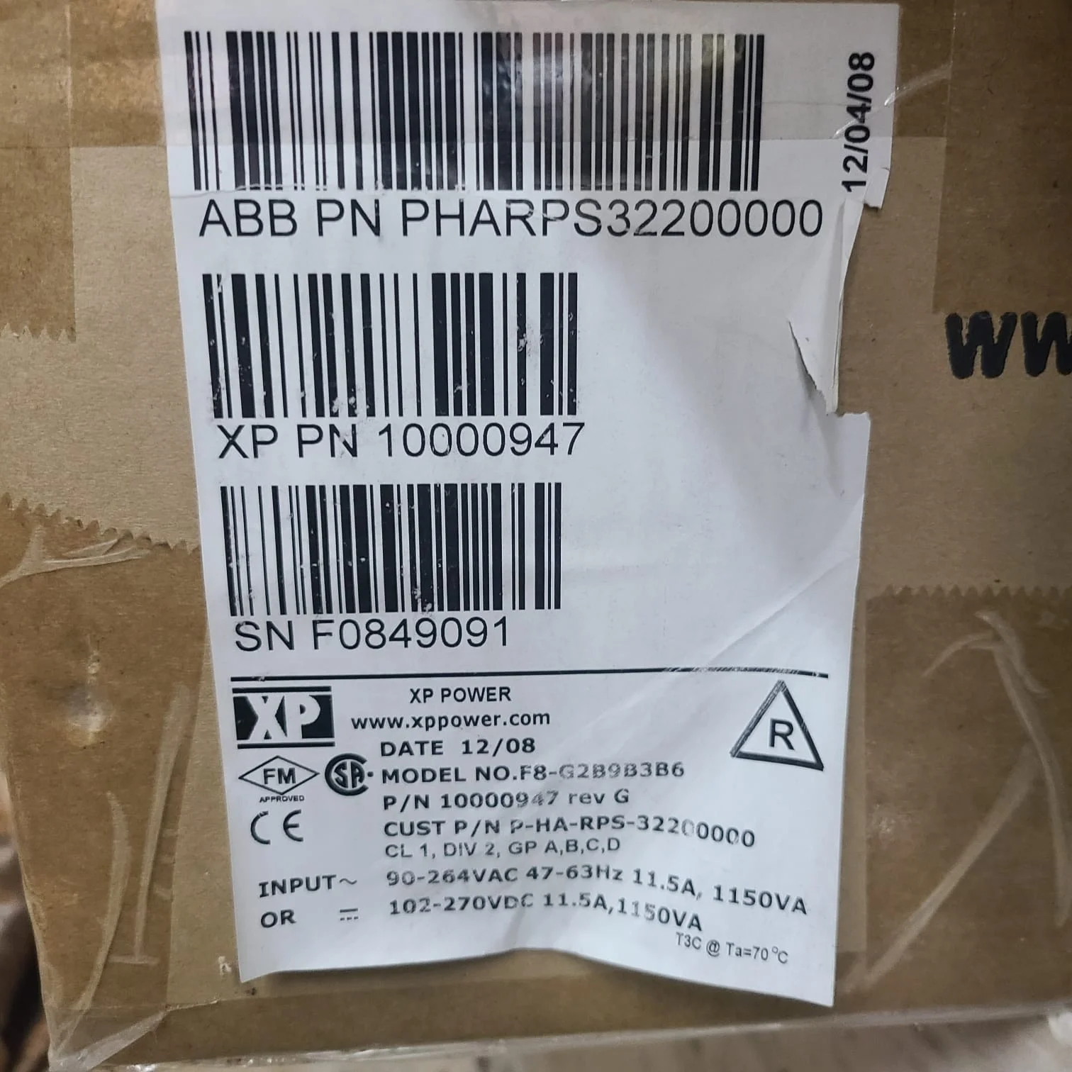 ABB PHARPS32200000 MPS III Güç Modülü F8-G2B9B3B6 – ön görünüm