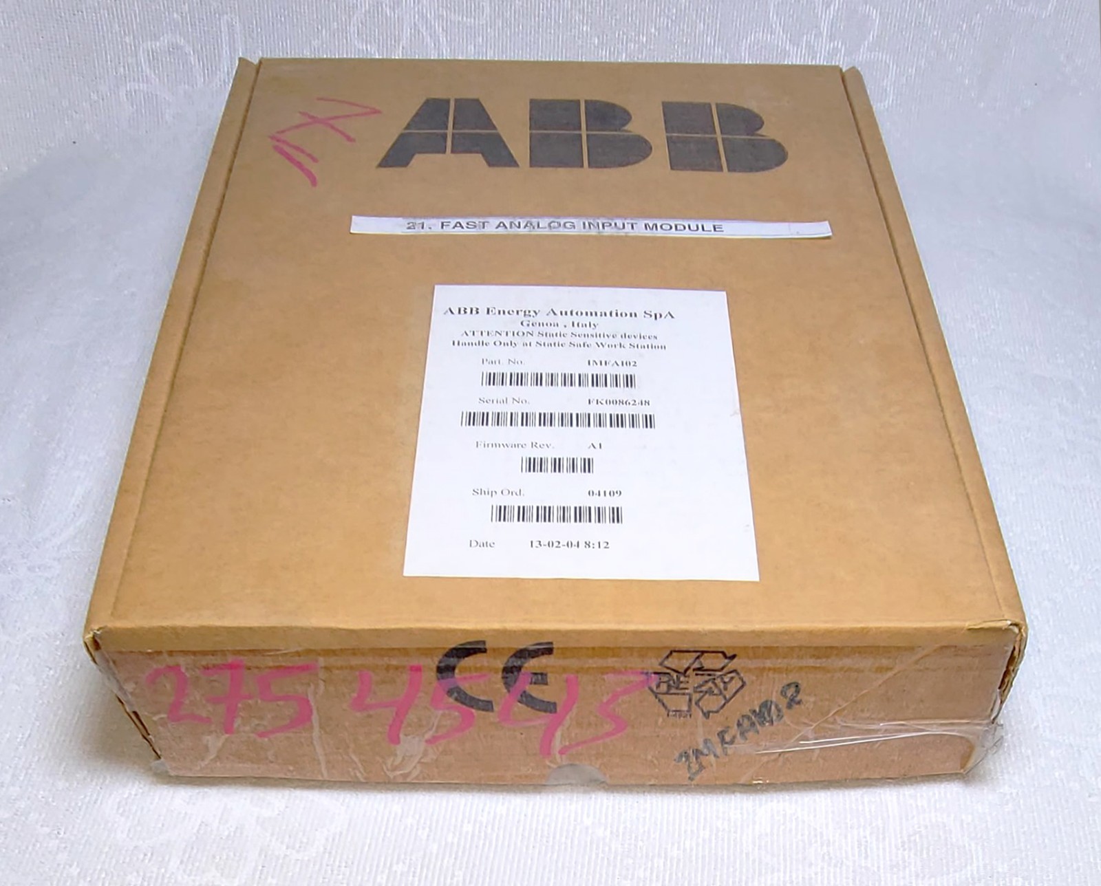 ABB IMFAI02 -8 FAST ANALOG INPUT MODULE (1KHZ) 16 BITS