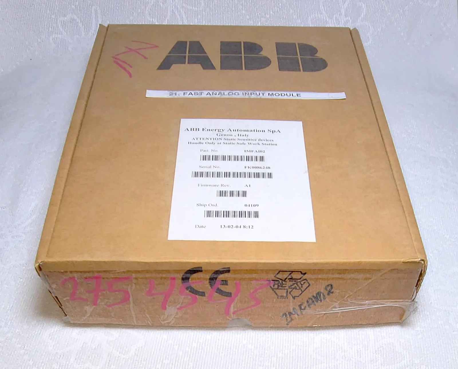 ABB IMFAI02 8-Channel Fast Analog Input Module – front view