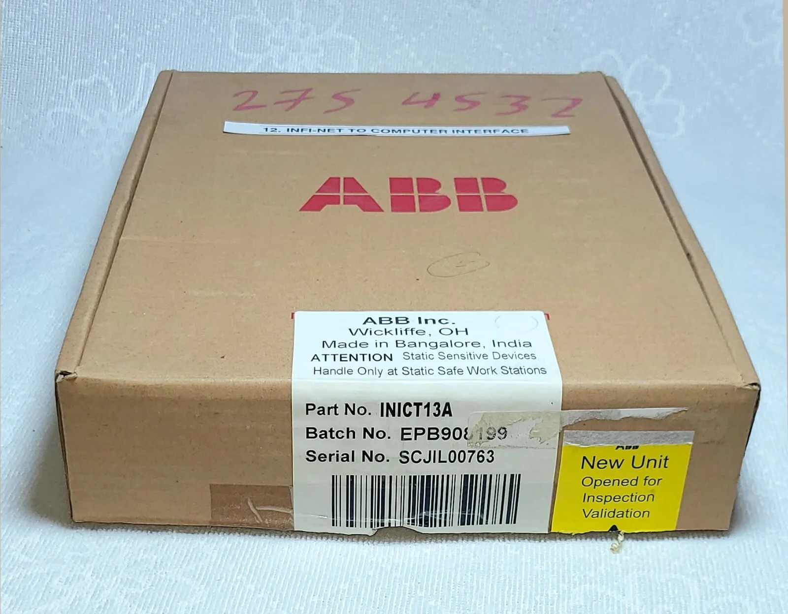 ABB Bailey INICT13A Infi-Net Transfer Module – front view