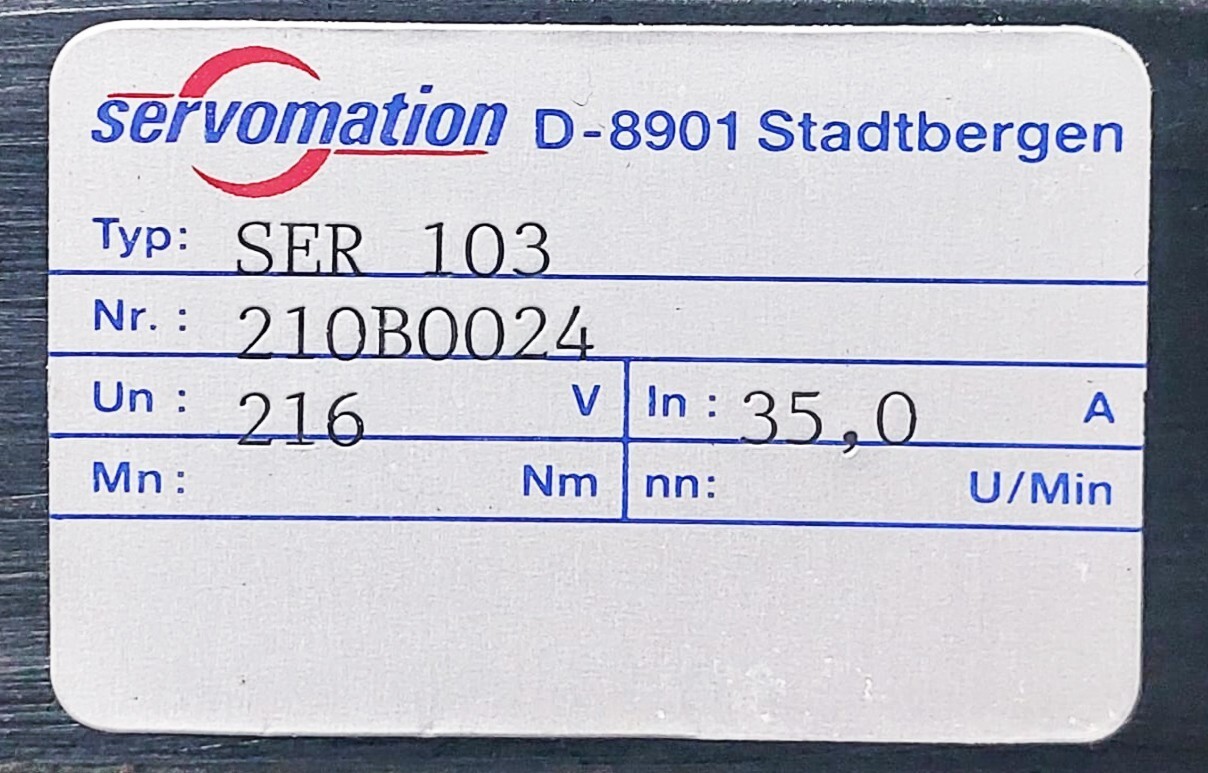 ASB Servomation AC Servo drive Type: SER 103