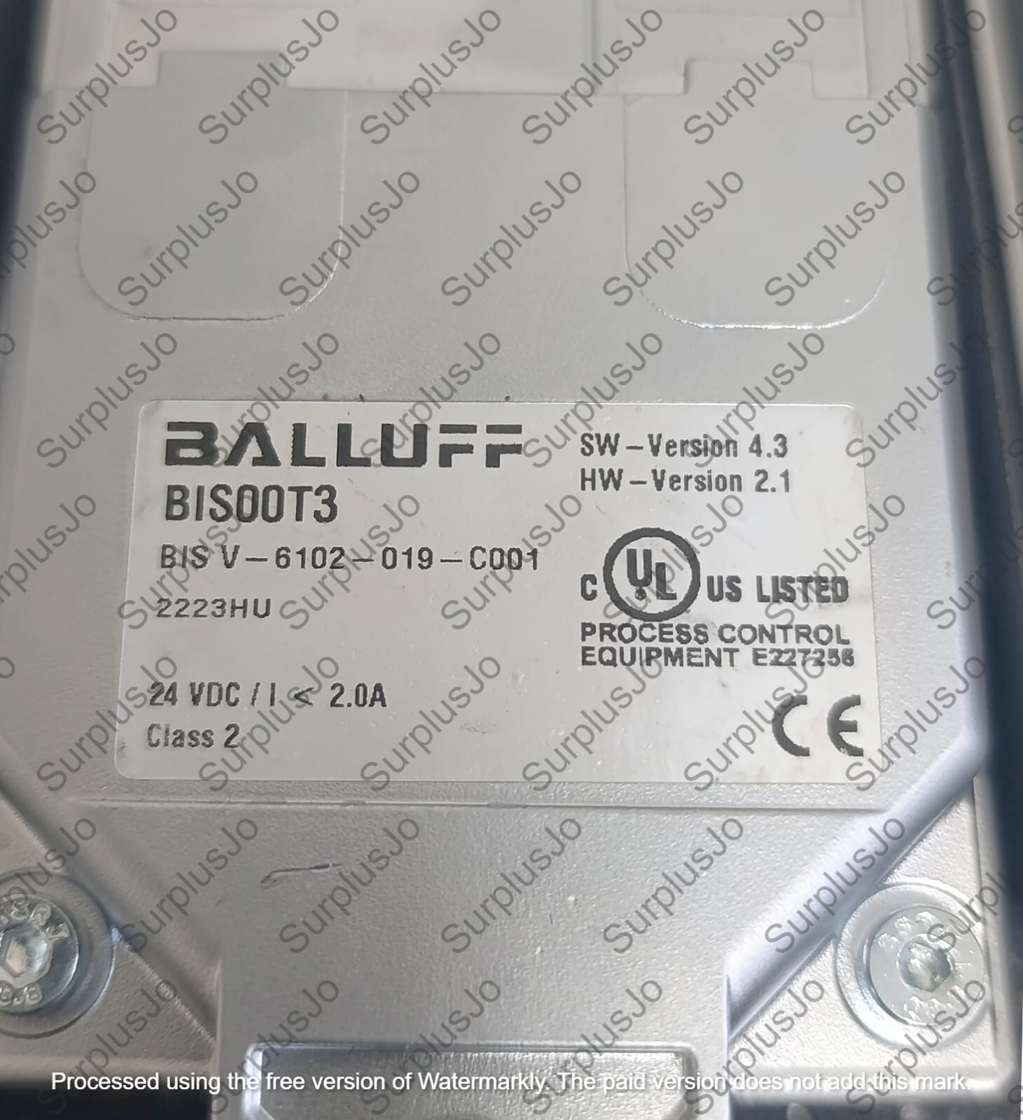 BALLUFF BIS00T3 Module Version BIS V-6102-019-C001 (Original)