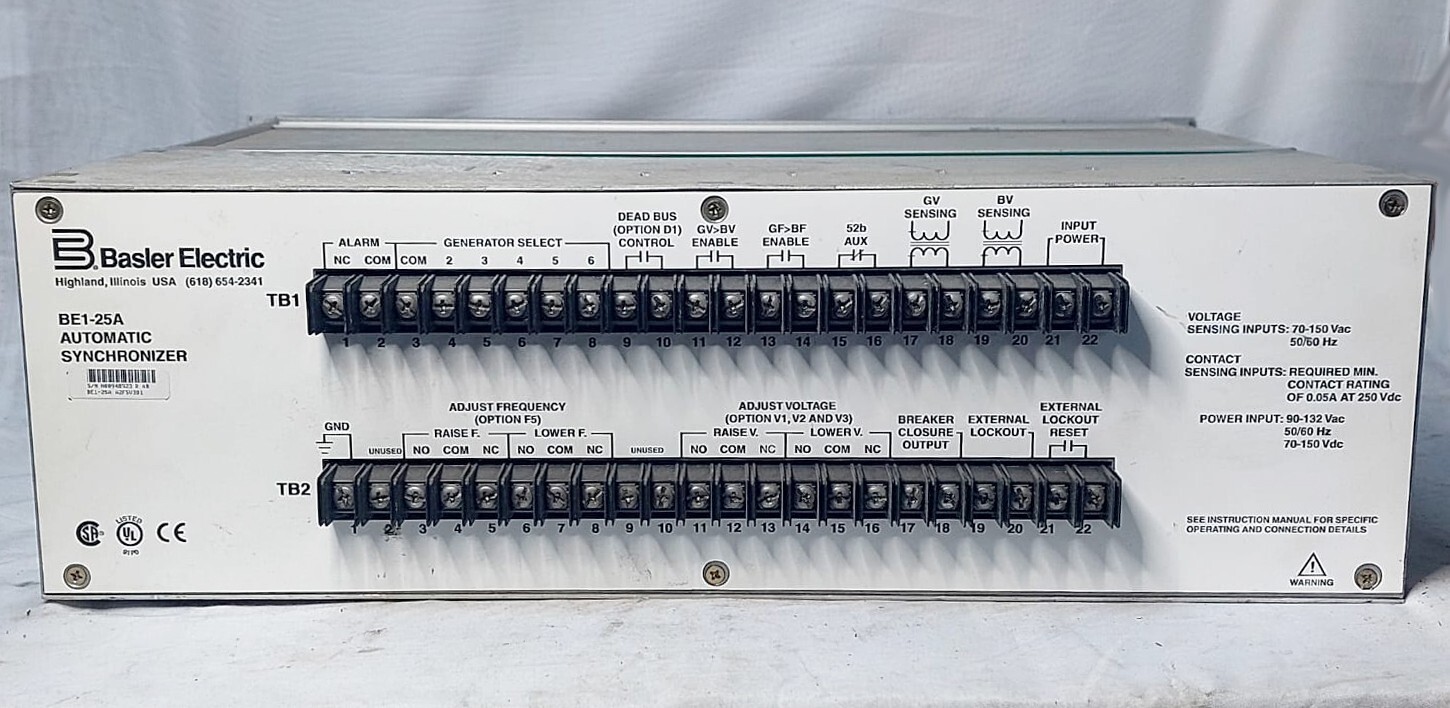 BASLER ELECTRIC AUTOMATIC SYNCHRONIZER   BE1-25A