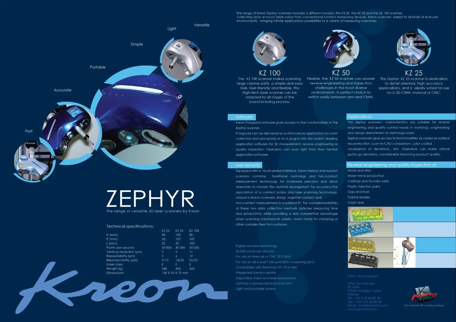 Kreon Zephyr KZ25 3D CMM Laser Scanner – front view