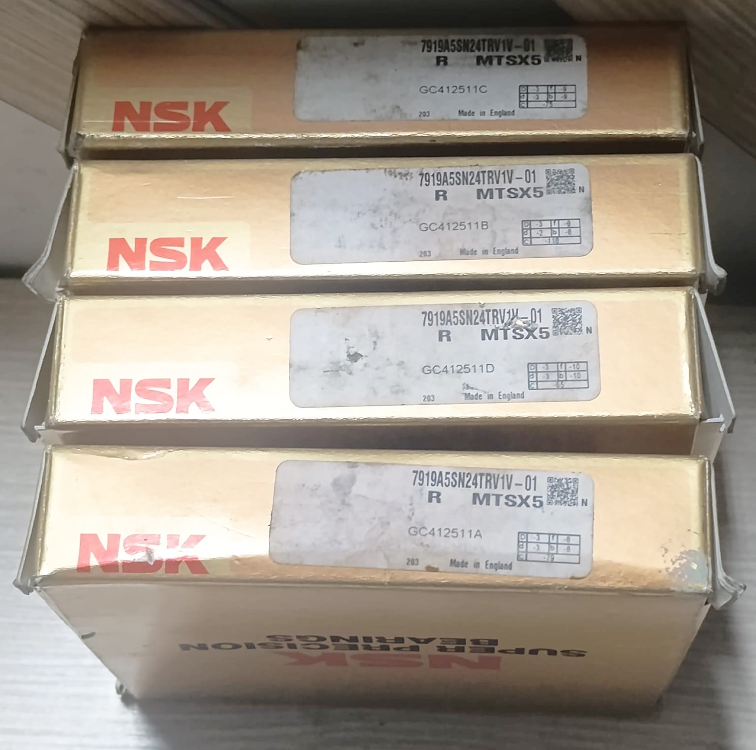 NSK 7919A5SN24TRV1V-01 Super Precision Sealed Angular Contact Spindle Bearing