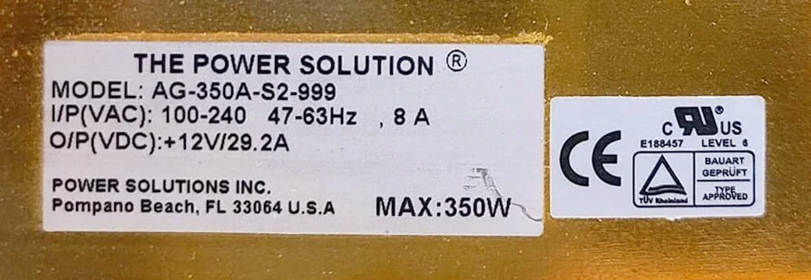 The Power Solution AG-350A-S2-999 Power Supply – front view
